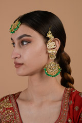 Chandbali Gold and Green Set_DTR3329