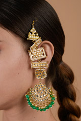 Chandbali Gold and Green Set_DTR3330