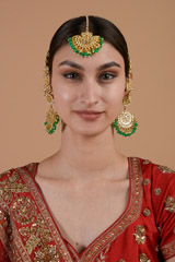 Chandbali Gold and Green Set_DTR3332