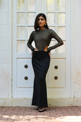 Knit Waist Cut Out Gown