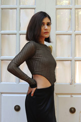 Knit Waist Cut Out Gown5