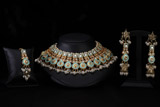 Meenakari Drop Motif Turquoise SetIMG_1000