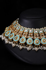 Meenakari Drop Motif Turquoise SetIMG_1003