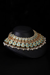 Meenakari Drop Motif Turquoise SetIMG_1005