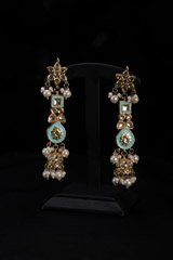 Meenakari Drop Motif Turquoise SetIMG_1007