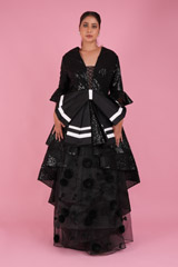 Black Sheeted Gown With Bow
