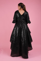 Black Sheeted Gown With BowDSC01484