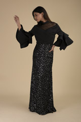 Black Sequinned Cocktail Gown3251_video