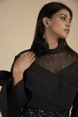 Black Sequinned Cocktail Gown_SUB8546