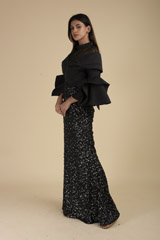 Black Sequinned Cocktail Gown_SUB8550