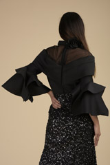 Black Sequinned Cocktail Gown_SUB8555