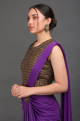 Purple Metal Work Saree GownIMG_9906