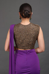 Purple Metal Work Saree GownIMG_9912