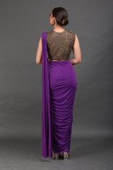 Purple Metal Work Saree GownIMG_9913