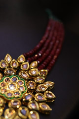 Red and Green String Necklace Set