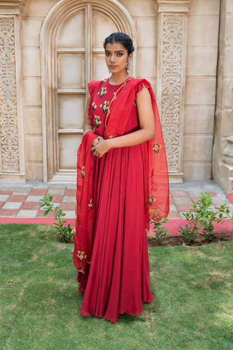 The Ravishing Red Anarkali
