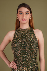 Olive Green Incut GownDSC01294