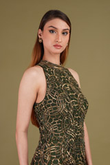 Olive Green Incut GownDSC01298