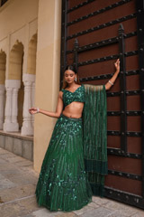 Emerald Embellished Lehenga SetDSC06024