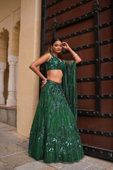 Emerald Embellished Lehenga SetDSC06034