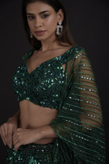Emerald Embellished Lehenga Set_SUB8298