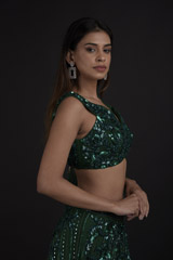 Emerald Embellished Lehenga Set_SUB8299