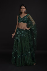 Emerald Embellished Lehenga Set_SUB8301