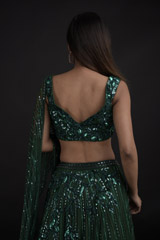 Emerald Embellished Lehenga Set_SUB8305