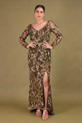 Green Embellished GownDSC01305