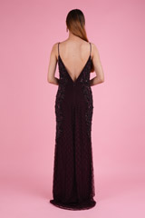 Plum Gown With Beaded LinesDSC00906