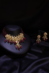 Maroon Multi String Necklace Set