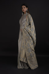 Grey Banarasi Anarkali Set_SUB8608