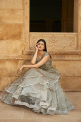 Grey Sequins Katdana Gown