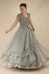 Grey Sequins Katdana Gown_DTR2846