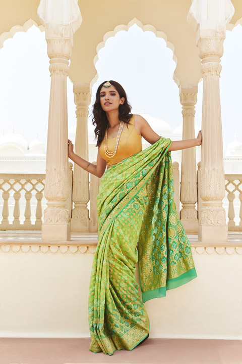 Banarasi Khadi Bandhini Saree