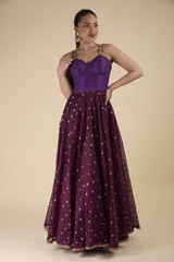 Purple Embroidered Gown_DTR2779