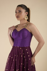 Purple Embroidered Gown_DTR2783