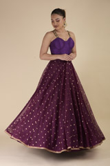 Purple Embroidered Gown