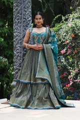 Lehenga With Peplum  Top And Dupatta5