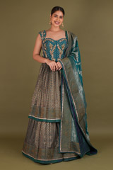 Lehenga With Peplum  Top And Dupatta