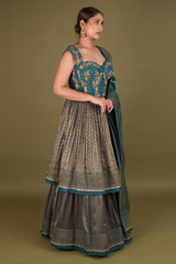 Lehenga With Peplum  Top And DupattaDSC02617