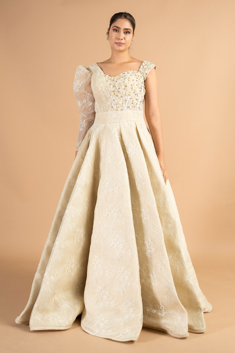 Embroidered Lace Gown