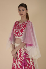 Pink Floral Thread Work Lehenga_DTR2412