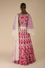 Pink Floral Thread Work Lehenga_DTR2417