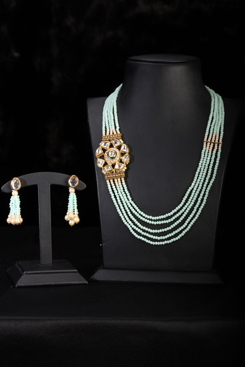 Mint Multi String Necklace Set