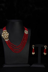 Maroon Multi String Necklace Set