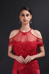 Red Cold Shoulder GownIMG_9761