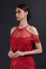 Red Cold Shoulder GownIMG_9762