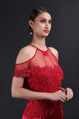 Red Cold Shoulder GownIMG_9763