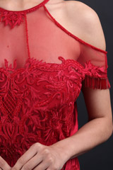 Red Cold Shoulder GownIMG_9764